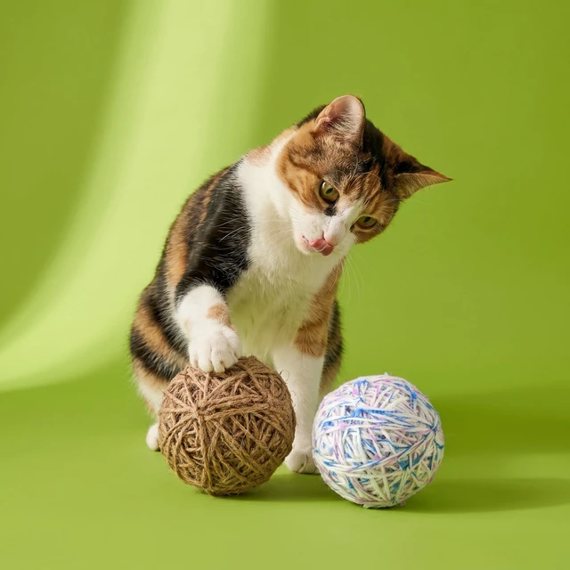 Alt view image 5 of 6 - Vibrant Life Yarn Ball Cat Toy with Rattle Sound, 2 Pack