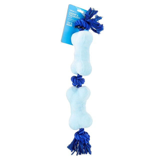 Alt view image 6 of 7 - Vibrant Life Chomp and Tug Buddy Squeaky Bones Dog Chew Toy