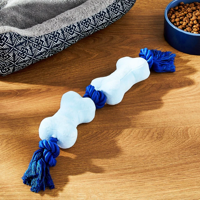 Alt view image 2 of 7 - Vibrant Life Chomp and Tug Buddy Squeaky Bones Dog Chew Toy