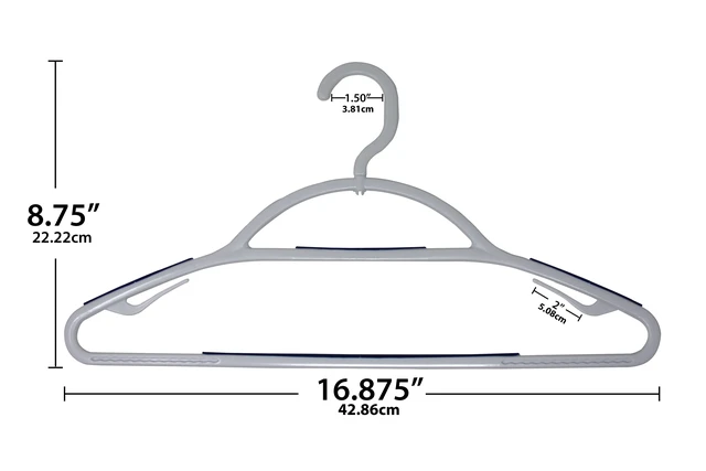 Alt view image 6 of 6 - Mainstays Non-Slip Plastic Swivel Neck Clothing Hangers, 5 Count, White & Blue, Adult