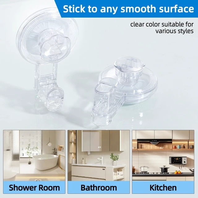 Alt view image 2 of 7 - Mainstays Vacuum Suction Cup Hooks, 2 Pack, Clear