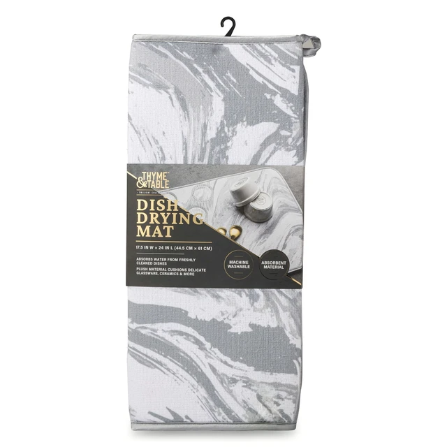 Main image of Thyme & Table Marble Print Dish Drying Mat, 17.5 x 24 Inches