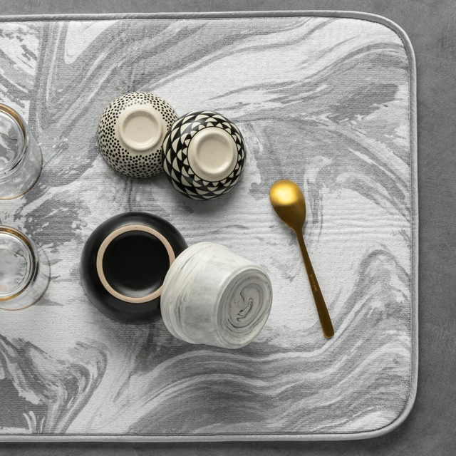 Alt view image 3 of 4 - Thyme & Table Marble Print Dish Drying Mat, 17.5 x 24 Inches