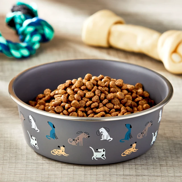 Alt view image 2 of 6 - Vibrant Life 7.5-Cup Stainless Steel Large Pet Bowl Blue