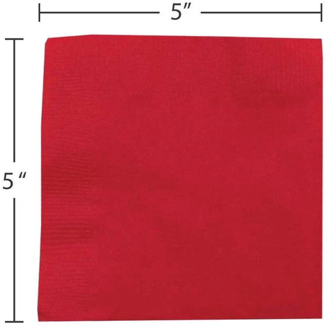 Alt view image 3 of 3 - JAM Paper Small Beverage Napkins, 5x5, Red, 40/Pack