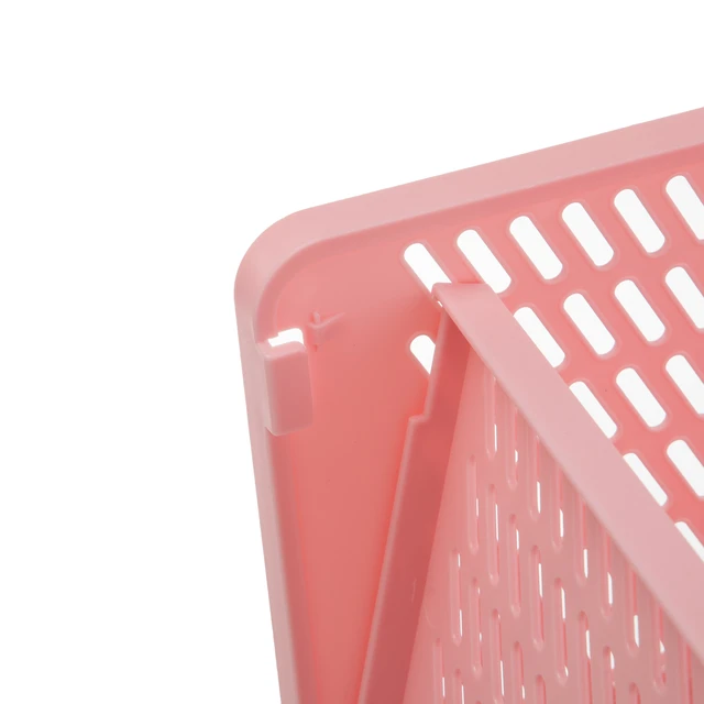 Alt view image 3 of 6 - Your Zone Kids Collapsible Stacking Plastic Storage Bin, Pink, 13in x 17in x 1.3in