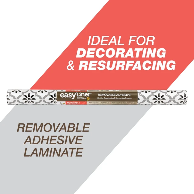 Main image of EasyLiner Removable Adhesive Shelf Liner, Black and White Tile, 20" x 15' Roll
