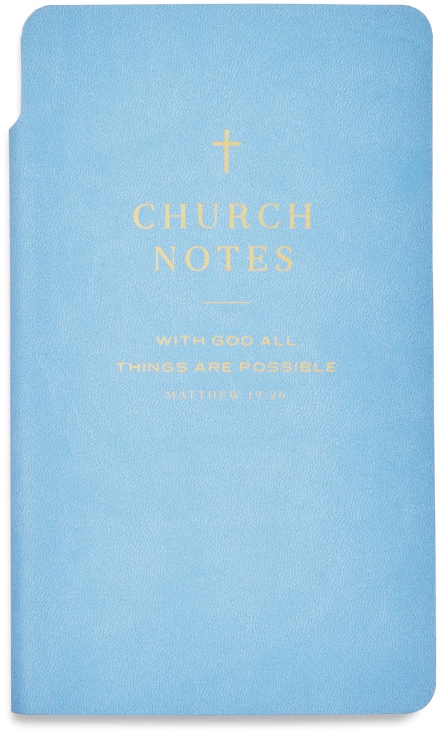 Main image of Pen+Gear Simulated Leather Church Notes Journal for Adults, Blue, 4.5x7.5in, 192 Ruled Pages