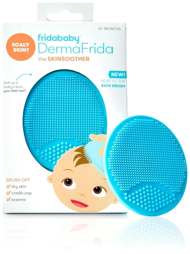 Main image of Frida Baby DermaFrida SkinSoother Exfoliating Scalp Scrubber for Cradle Cap, Eczema, and Dry Skin