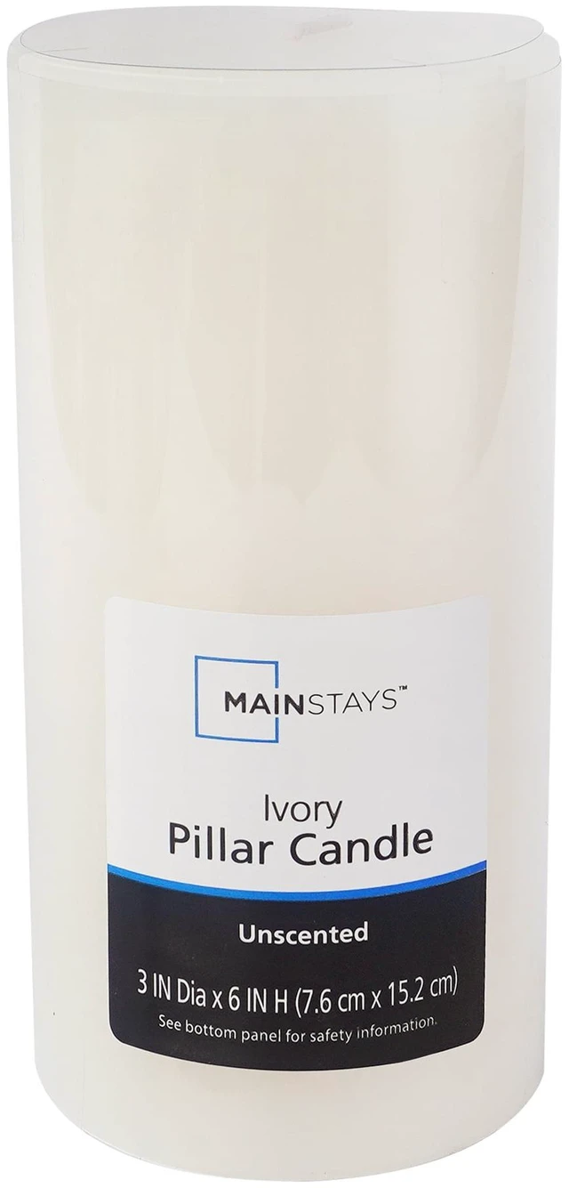 Alt view image 4 of 6 - Mainstays Pillar Candle 3in x 6in Single Wick Unscented Ivory