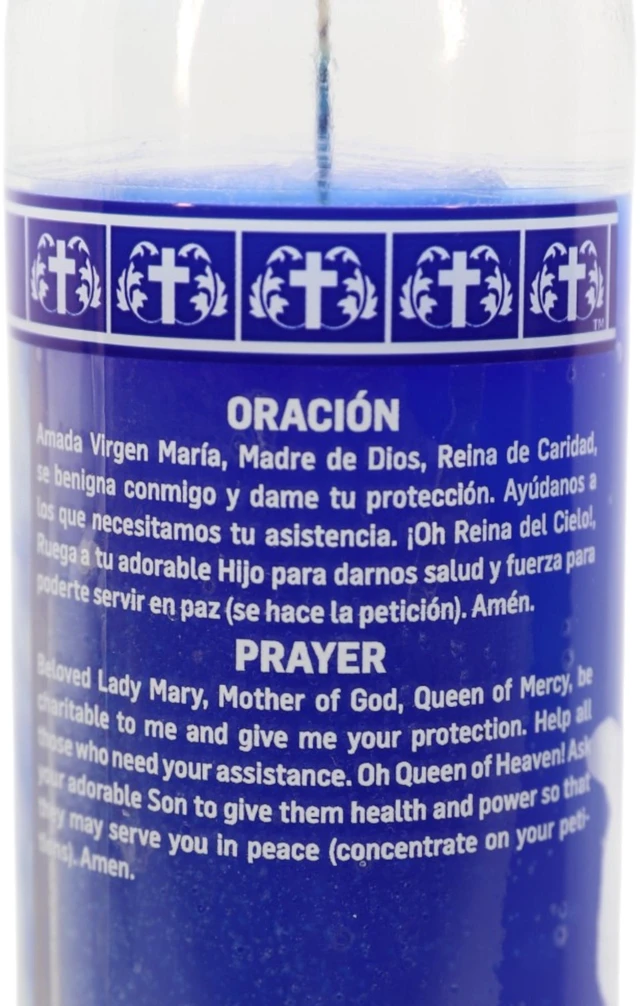 Alt view image 3 of 6 - MagicLight Religious Candles 9.6 oz, 4 Pack, Glass Jar, Unscented, Vir Of Regla Blu