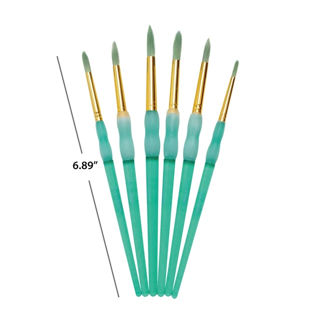 Alt view image 2 of 6 - Hello Hobby Round Synthetic Bristle Art Brushes, 6 Pack, Age 3+