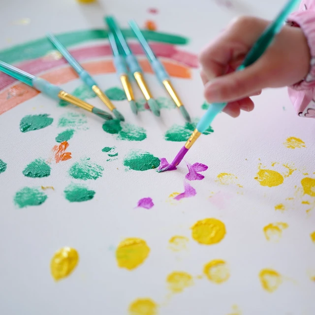Alt view image 6 of 6 - Hello Hobby Round Synthetic Bristle Art Brushes, 6 Pack, Age 3+