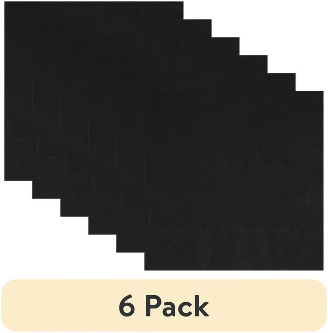 Main image of Way to Celebrate Disposable Paper Party Napkins, Black, 6.5in x 6.5in, 24 Count (6 Pack)