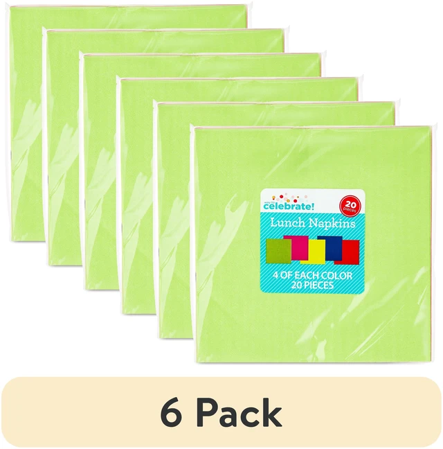 Main image of 6 Pack 20 Count 6.5in x 6.5in Way To Celebrate Disposable Paper Napkins, Multicolor