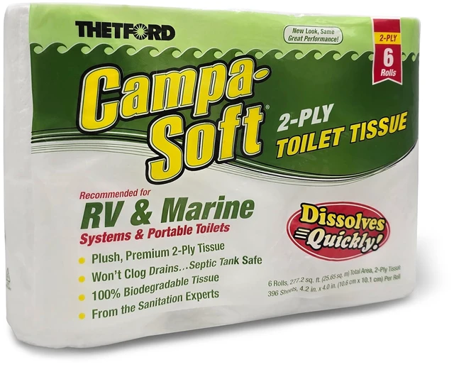 Main image of Thetford Campa-Soft RV & Marine Toilet Paper, 6 Rolls, 96005