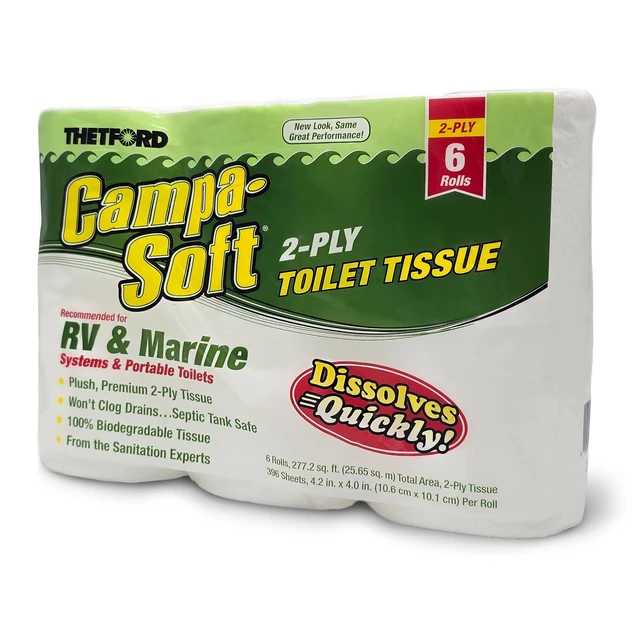 Alt view image 3 of 5 - Thetford Campa-Soft RV & Marine Toilet Paper, 6 Rolls, 96005