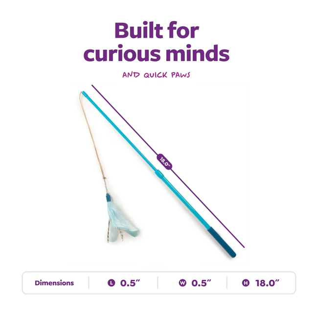 Alt view image 5 of 5 - SmartyKat Frisky Flyer Interactive Cat Toy Extendable Retractable Wand with Feathers