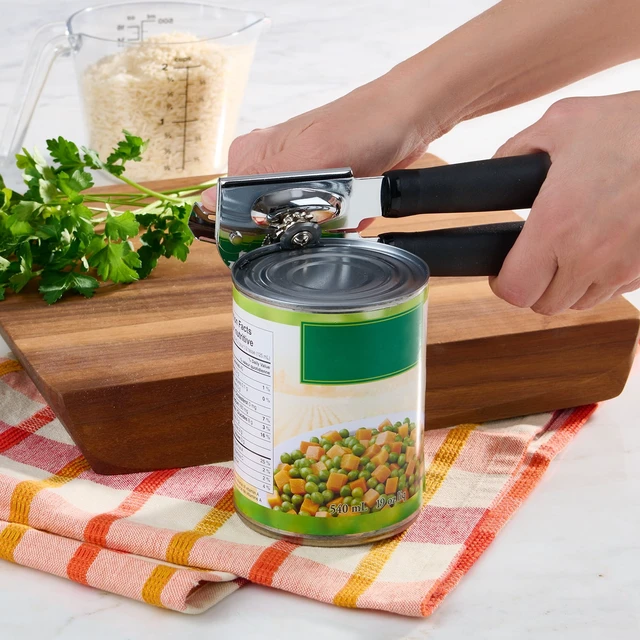 Alt view image 5 of 6 - Mainstays Manual Can Opener, Stainless Steel, Comfort Cushion Handle Grip, Black
