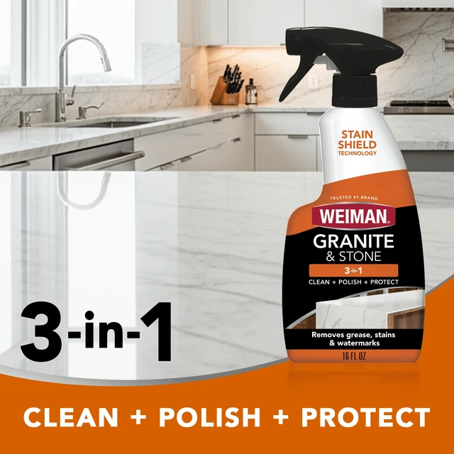 Alt view image 3 of 5 - Weiman Granite & Stone 3-in-1 Cleaner, Polish & Protect for Countertops, 16 fl oz