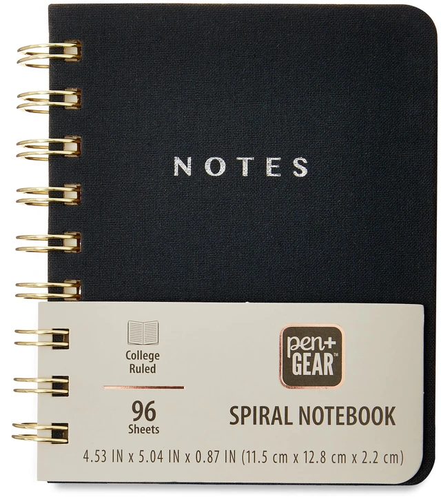 Alt view image 4 of 5 - Pen+Gear Small Memo Spiral Notepad, 4 x 5 Inch, 192 Ruled Pages, Twin-Wire Binding, Hard Cover, Black