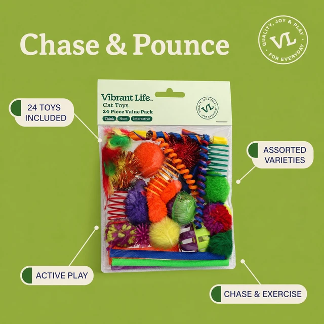 Alt view image 2 of 6 - Vibrant Life 24-Piece Cat Toys Value Pack