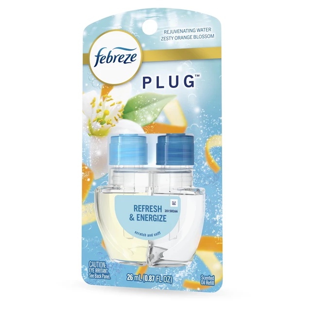 Alt view image 4 of 6 - Febreze Plug In Air Freshener Odor-Fighting Scented Oil Refill, Refresh & Energize, 1 Count