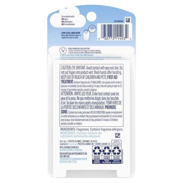 Alt view image 6 of 6 - Febreze Plug In Air Freshener Odor-Fighting Scented Oil Refill, Refresh & Energize, 1 Count
