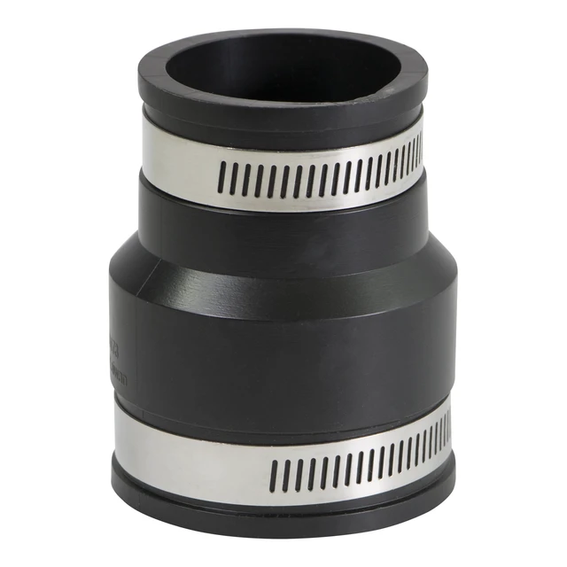 Alt view image 3 of 4 - 2 In. x 1-1/2 In. PVC Flexible Reducing Coupling with Stainless Steel Clamps