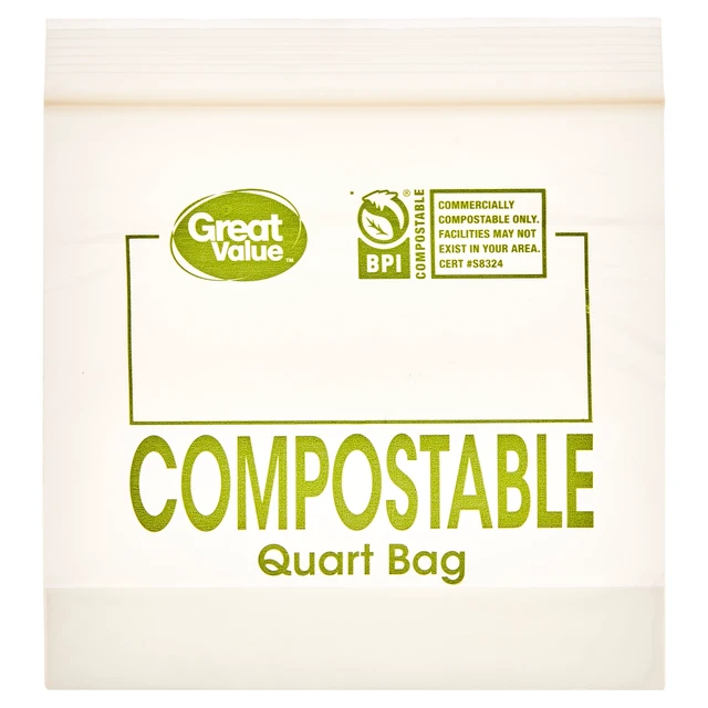 Alt view image 5 of 6 - Great Value 2-Pack 25% Plant-Based Compostable Quart Bags, 25 Count