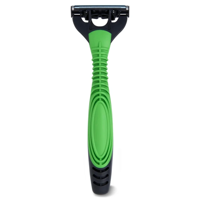 Alt view image 3 of 6 - Equate Men's 3-Blade Sensitive Disposable Razors, Green and Black, 8 Count