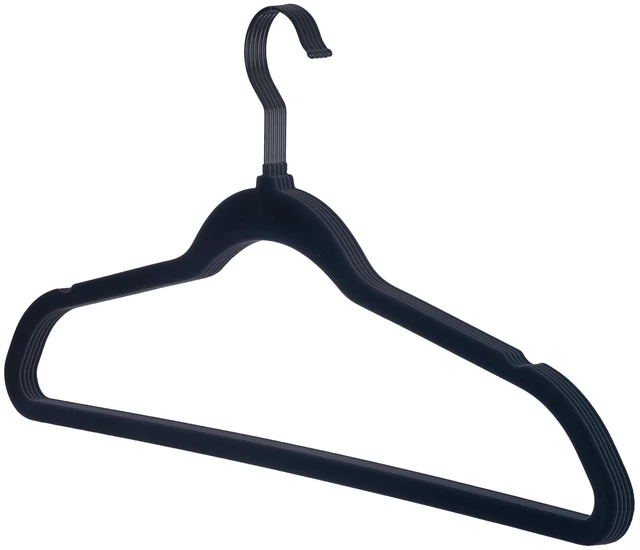 Main image of Better Homes & Gardens Non-Slip Velvet Adult Clothing Hangers, 5 Pack, Black