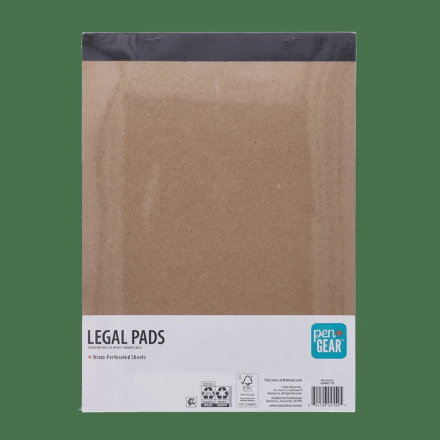 Alt view image 2 of 6 - Pen+Gear Wide Ruled Legal Pads, 8.5" x 11.75", 50 Sheets Each, 3-Pack, Canary