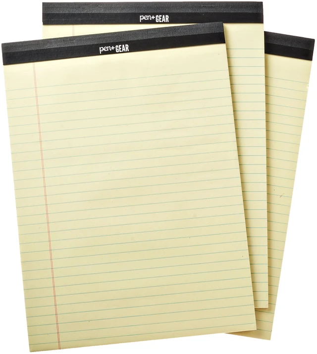 Alt view image 5 of 6 - Pen+Gear Wide Ruled Legal Pads, 8.5" x 11.75", 50 Sheets Each, 3-Pack, Canary