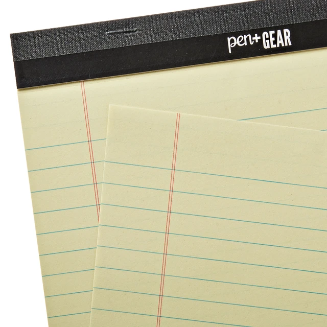 Alt view image 6 of 6 - Pen+Gear Wide Ruled Legal Pads, 8.5" x 11.75", 50 Sheets Each, 3-Pack, Canary
