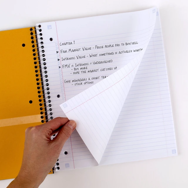 Alt view image 4 of 6 - Five Star 1 Subject College Ruled Spiral Notebook Plus Study App 8 12 x 11 Black