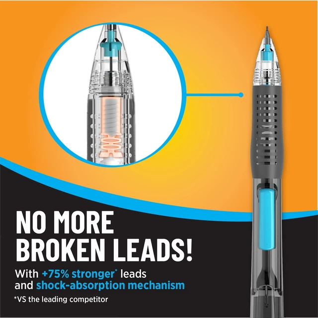 Alt view image 3 of 5 - BIC Break Resistant Mechanical Pencil, 0.7mm, No. 2, 2-Count