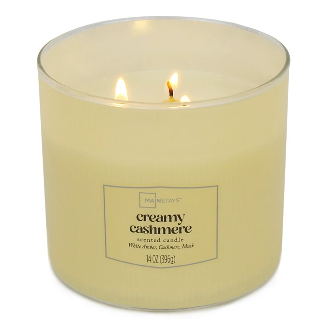 Alt view image 2 of 6 - Mainstays Textured Wrapped 3-Wick Candle, Creamy Cashmere, 14Ounce