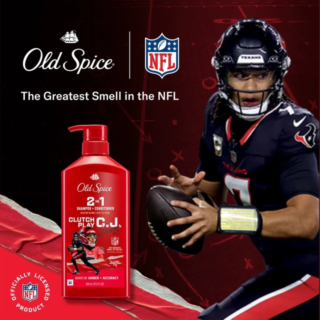 Alt view image 4 of 6 - Old Spice Clutch Play C.J. 2-in-1 Shampoo & Conditioner for Men, Old Spice x NFL, 21.9 fl oz