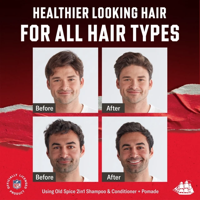 Alt view image 6 of 6 - Old Spice Clutch Play C.J. 2-in-1 Shampoo & Conditioner for Men, Old Spice x NFL, 21.9 fl oz