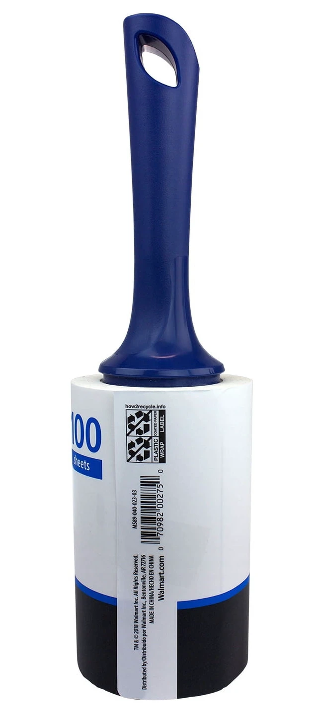 Alt view image 5 of 5 - Mainstays Extra Sticky Giant Lint Roller - 100 Sheets per Roll, 4.6" Tall Sheets for Pets, Clothing, Furniture, Crafts, Travel