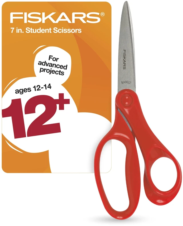 Main image of Fiskars Student Scissors 7" Pointed Red for Kids 12 & Older