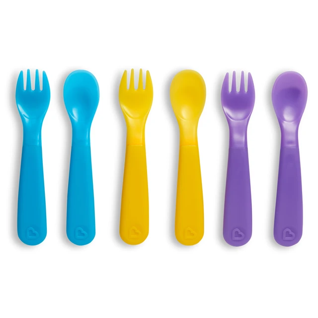Alt view image 6 of 6 - Munchkin Color Reveal Color Changing Toddler Forks and Spoons, 6 Pack