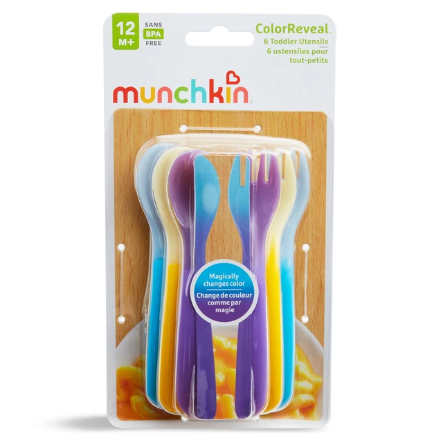 Alt view image 3 of 6 - Munchkin Color Reveal Color Changing Toddler Forks and Spoons, 6 Pack