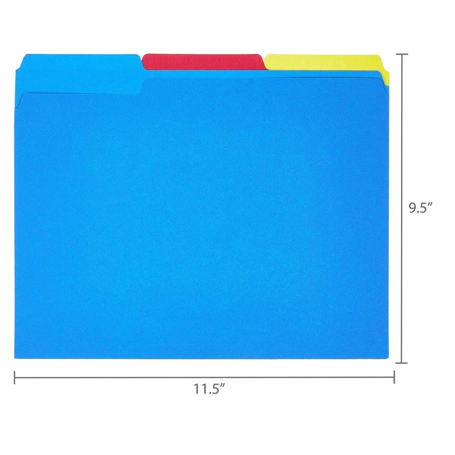 Alt view image 3 of 6 - Pen+Gear Letter Size File Folders, Assorted Colors, 25 Count