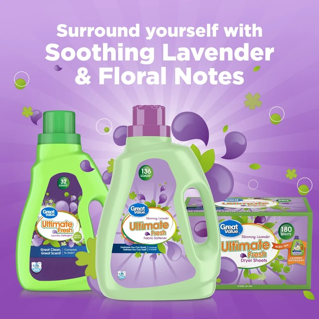 Alt view image 5 of 6 - 46Fl Oz 32Loads Great Value Ultimate Fresh Twilight Dreams Liquid Laundry Detergent