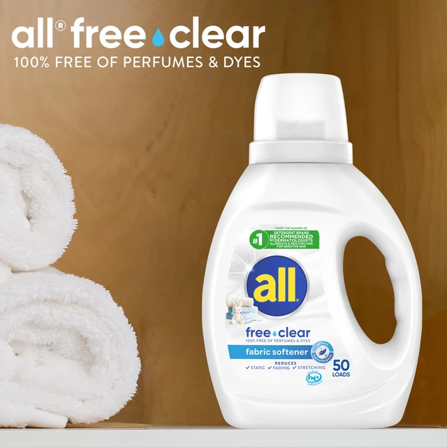 Alt view image 6 of 6 - All Free Clear Liquid Fabric Softener for Sensitive Skin, 34 fl oz, 50 Loads