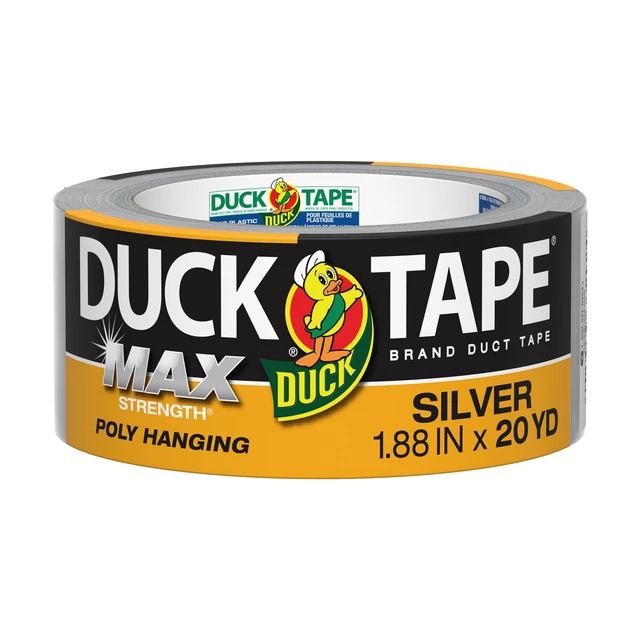 Alt view image 3 of 5 - Duck Max Poly Hanging Duct Tape, 1.88in x 20yd, Silver