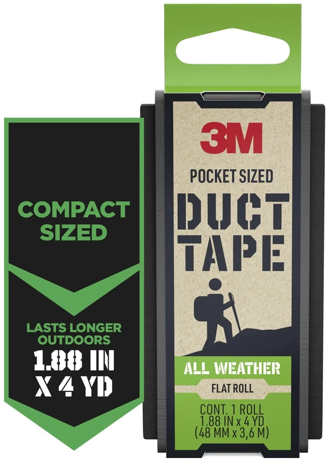 Main image of 3M Pocket Sized Duct Tape, Flat Roll 1.88in x 4yd, All Weather, 1 Pack