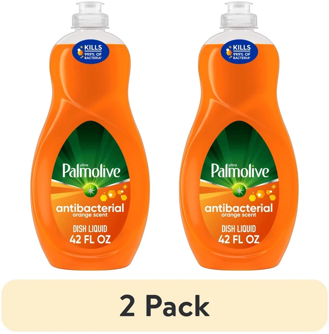 Main image of 2-Pack Palmolive Ultra Antibacterial Dish Liquid, Orange Scent, Mess-Free, Easy-Flip Cap, 42 fl oz
